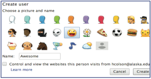 A screenshot of avatar image options