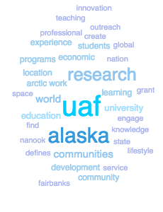 Word cloud from UAF mission statement