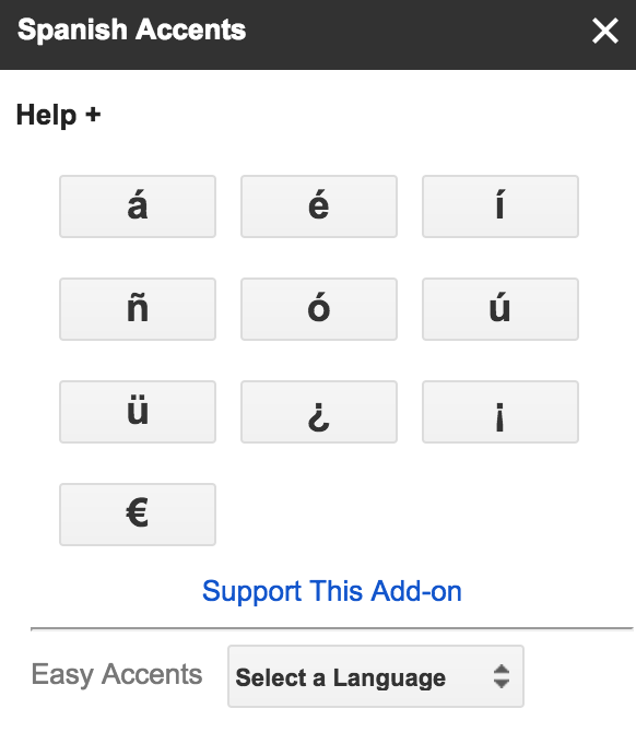 Showing Spanish Accent characters