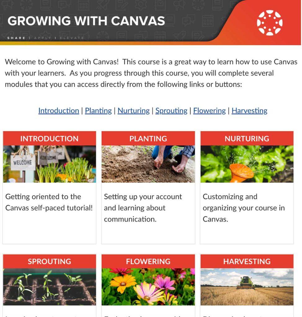 Screenshot of Growing with Canvas