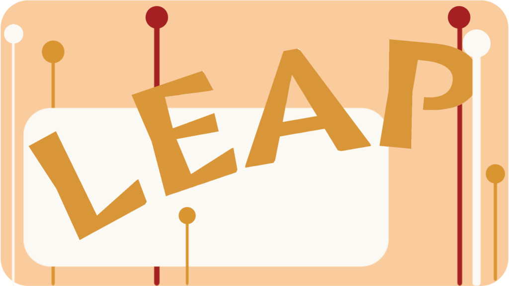 The logo for the LEAP program