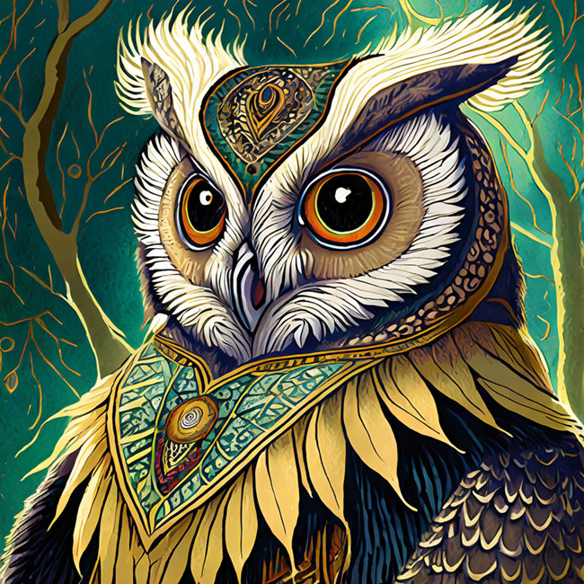 An image that looks like a more refined owl, and still not like an owl bear, generated by Adobe Firefly.