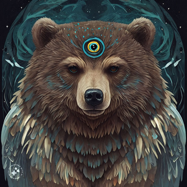 An owl bear generated by Meta's Imagine engine, that appears to look more like a bear than an owl.