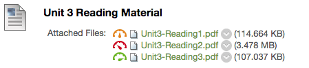 Unit 3 reading material with attached files listed and score