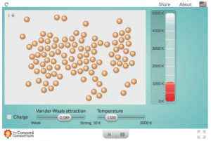 Interactive simulation of Van der Waals attraction