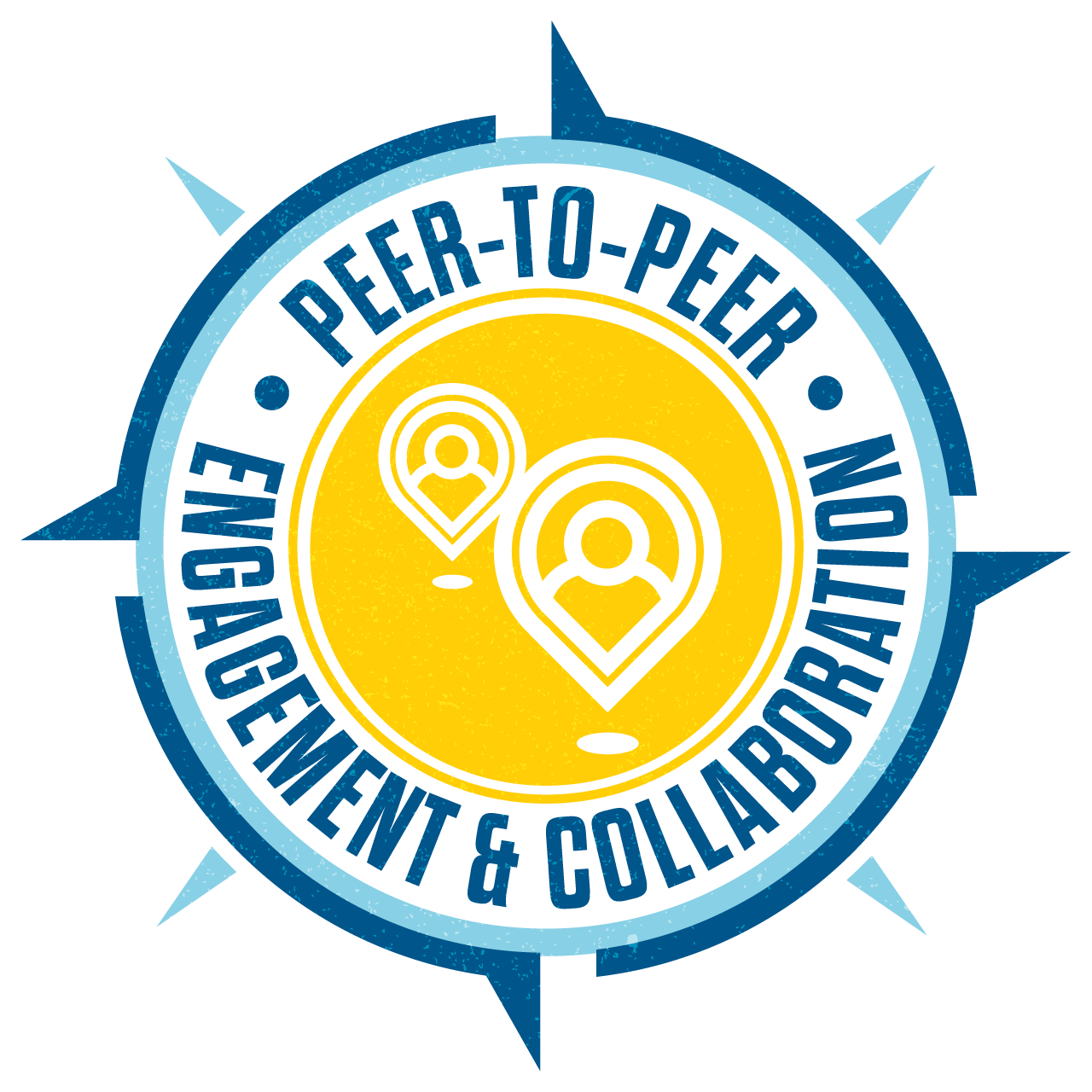 A badge that says "Peer-To-Peer Engagement and Collaboration"